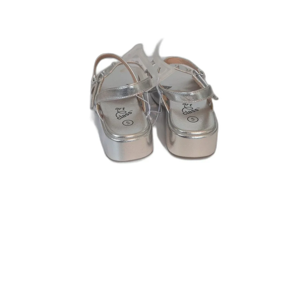 Kids Liana Pearl Studded Platform Sandals -art class- Silver Size 5